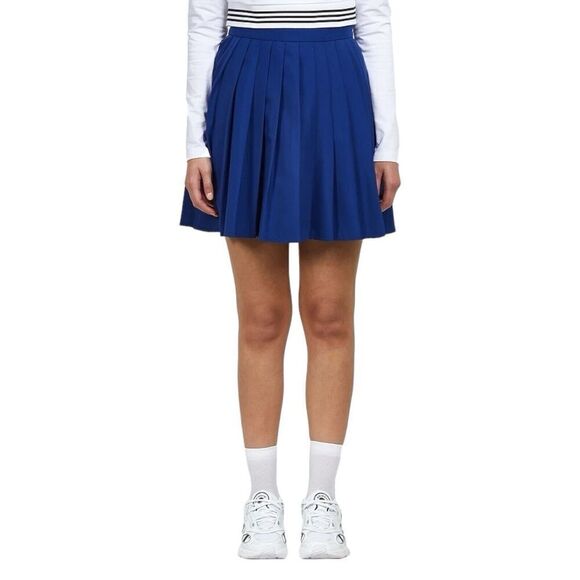 Adidas Skirt WMNS 8 Blue Pleated Lifestyle Tennis Collegiate Sporty Logo Preppy - Picture 16 of 16